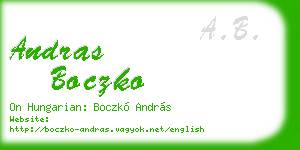 andras boczko business card